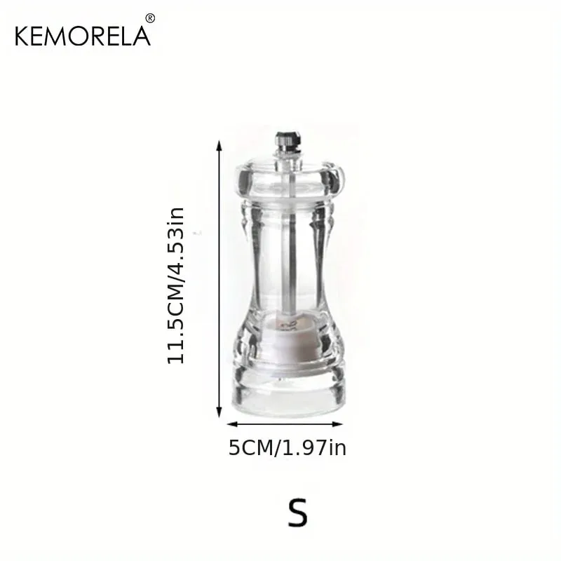 1PCS Spices Mill Shaker Acrylic Manual Pepper Grinder Salt Spices Mill Shaker Transparent Kitchen Grinding Tool