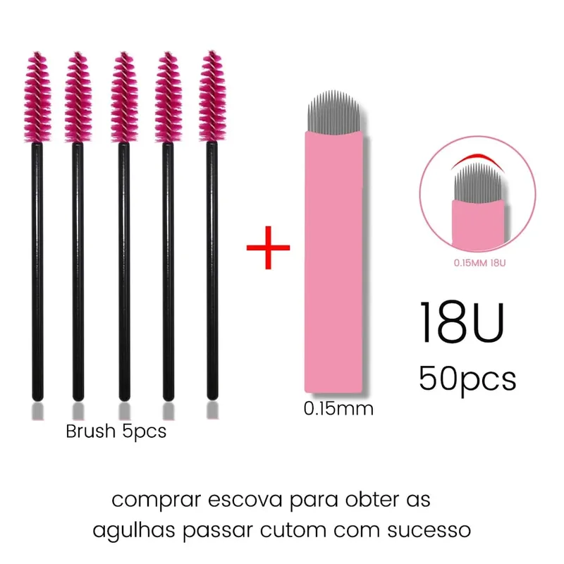 Disposable Eyelash Brushes Kits Microblading Needles Dia 0.15MM Micro Tebori Blades Tattoo Eyebrow Supplies Makeup Applicators