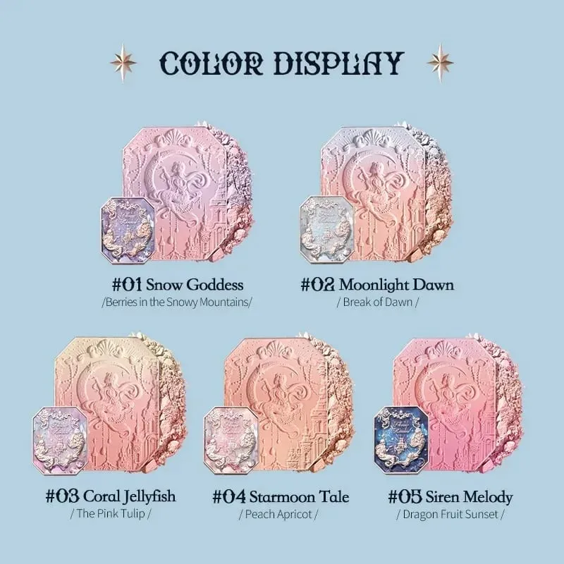 Flower Knows Makeup Full Set Moonlit Mermaid Eye Shadow Palette Matte Blush And Lipgloss Flowerknows Kit Makeup Bag for women — image 3