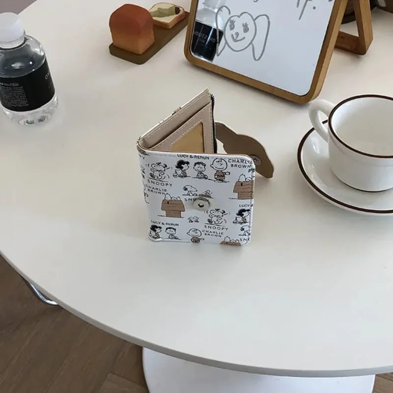 Snoopy Cute Purses Women Men Wallets Cartoon Anime Graphic Print Card Packs Portable Large Capacity Wallet Birthday Gifts