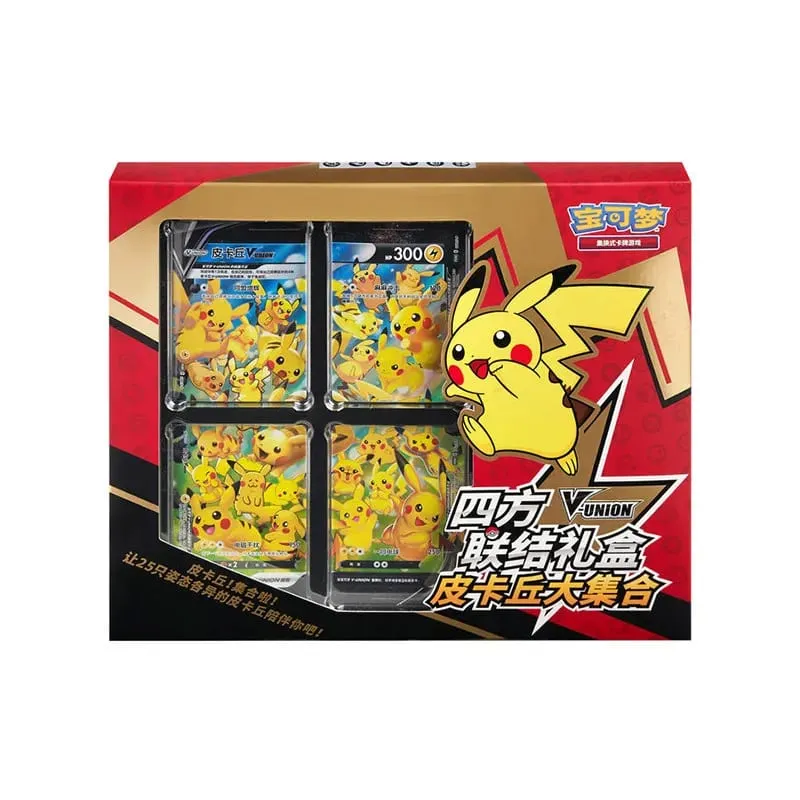 Ada Stok 100% Asli Pokemon Ptcg Card Quartet Coupling V-Union Gift Boxes Pikachu Big Gather Moru Baker Mew-Two Ptcg Box