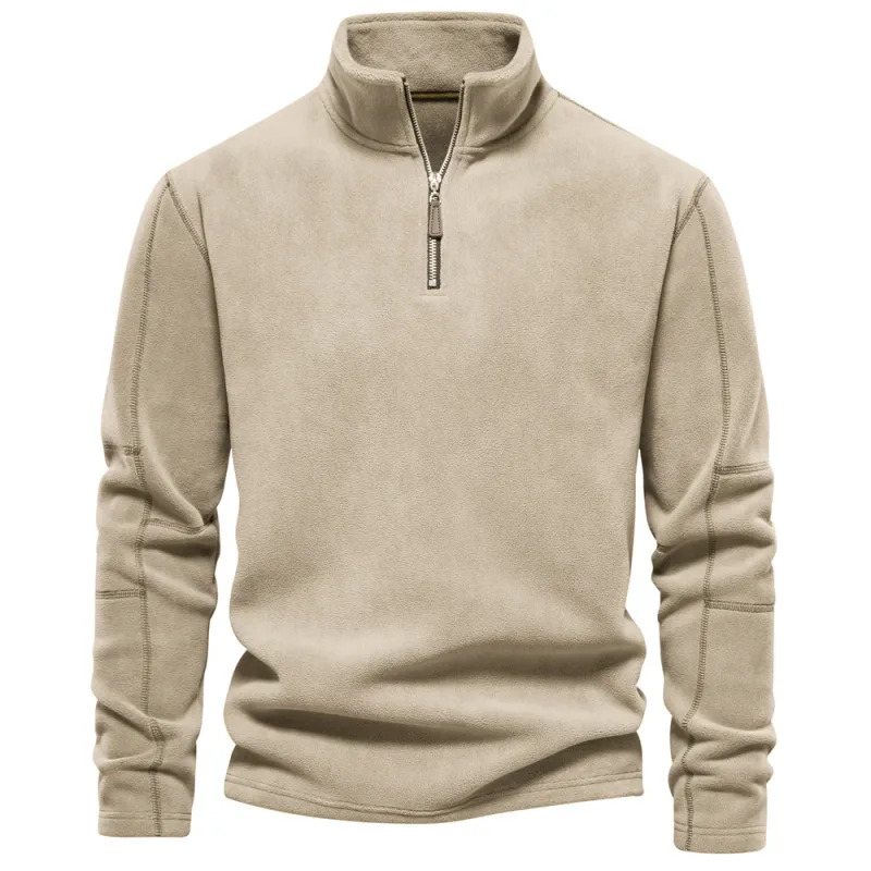 Brand Quality Thicken Warm Fleece Jacket for Men Zipper Neck Pullover Men's Sweatshirt Soft Shell Mens Jacket — image 11