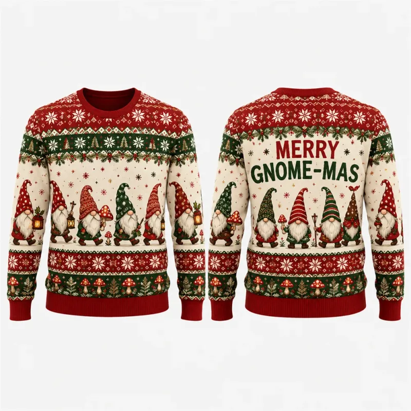 Gingerbread Man Ugly Christmas Sweatshirt 3D Grafisk Crewneck Unisex Funny Candy Cane Julefest Ferie Pullover Gave Mand Top — image 8