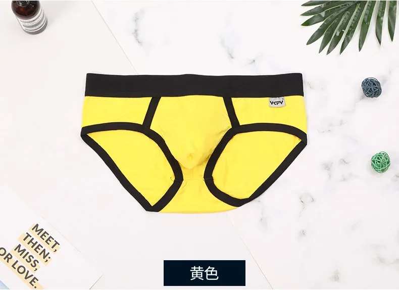 Color Modal comfortable and breathable men's briefs, solid color simple pants YCFY — image 12