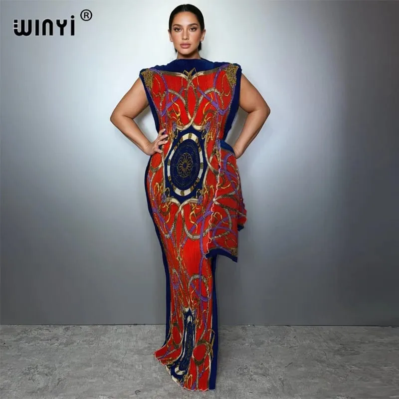 Plissee elastisches dünnes Kleid Frauen Crumple Design Plissee Luxus Abaya Muslim Party Kleid Poncho für Frauen Strand tragen Kaftan
