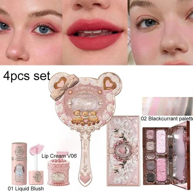 Flower Knows Strawberry Cupid Velvet Matte Lip Cream Pressed Powder Liquid Blush Set แต่งหน้าน้ำหนักเบาติดทนนาน — image 9