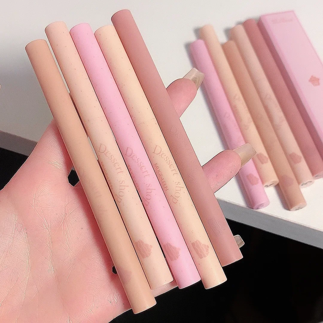 Matte Lip Liner Pen Long Lasting Contour Lipstick Non-stick Waterproof Smooth Velvet Lipliner Pencil Nude Pink Lip Tint Makeup