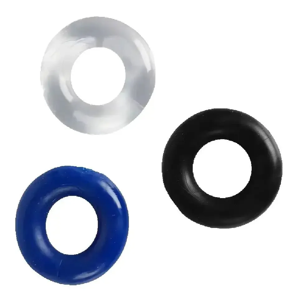 Cock Rings 3PCS Stretchy Stay Hard Beaded Lock Durable Silicone Penis Ring Sex Toys for Men Delay Ejaculation Scrotum Lock Ring — image 1