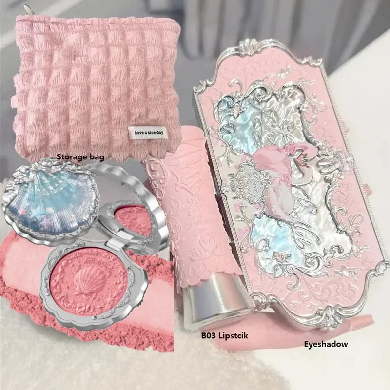 Makeup Set Flower Knows Bunny Garden Collection 6 Color Eyeshadow Palette Embossed Blusher Shine Lipstick Kit Maquiagem — image 12