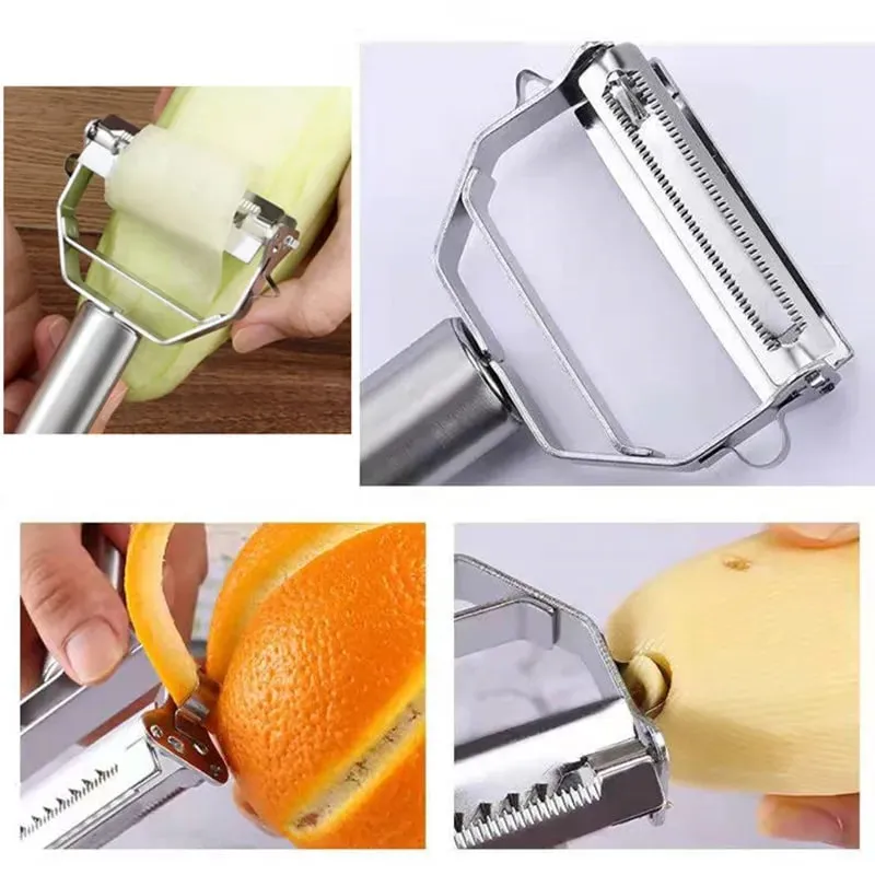Multifunctional Kitchen Peeler Vegetable Fruit Peeler Stainless Steel Durable Potato Slicer Household Shredder Carrot Peeler — image 4