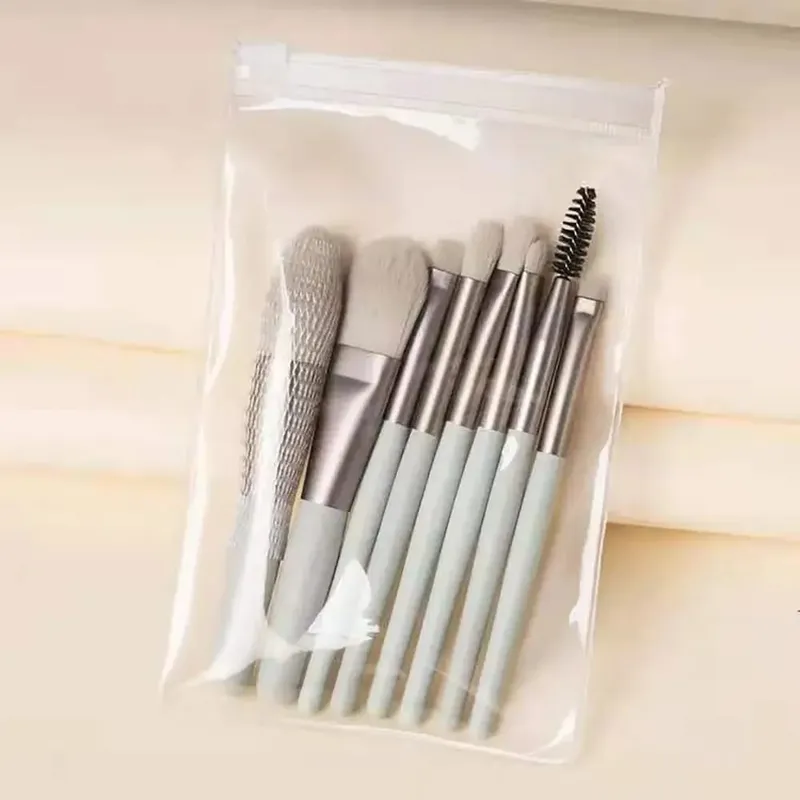 Set of 8 Soft Bristle Make Up Brushes Premium Synthetic With Bag Eyeshadow Brush Eye Facial Beauty Foundation Brush — image 12