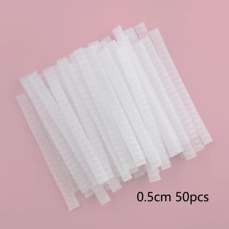 Makeup brushes protective Net Cover 50 pcs Cosmetic tools Pen cover protector Elastic plastic white sheath mesh — image 7