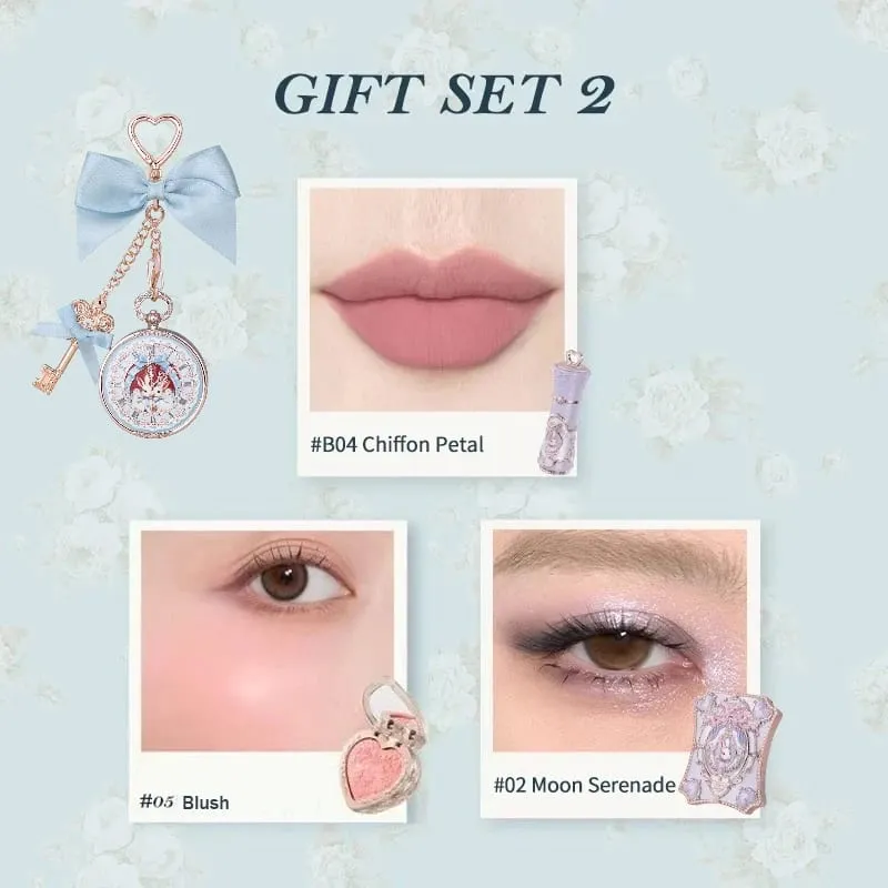 Flowerknows Bunny Garden Collection ชุดของขวัญแต่งหน้า Pigment Palette Lip Balm พวงกุญแจ Velvet Matte ลิปสติกครีมชุด