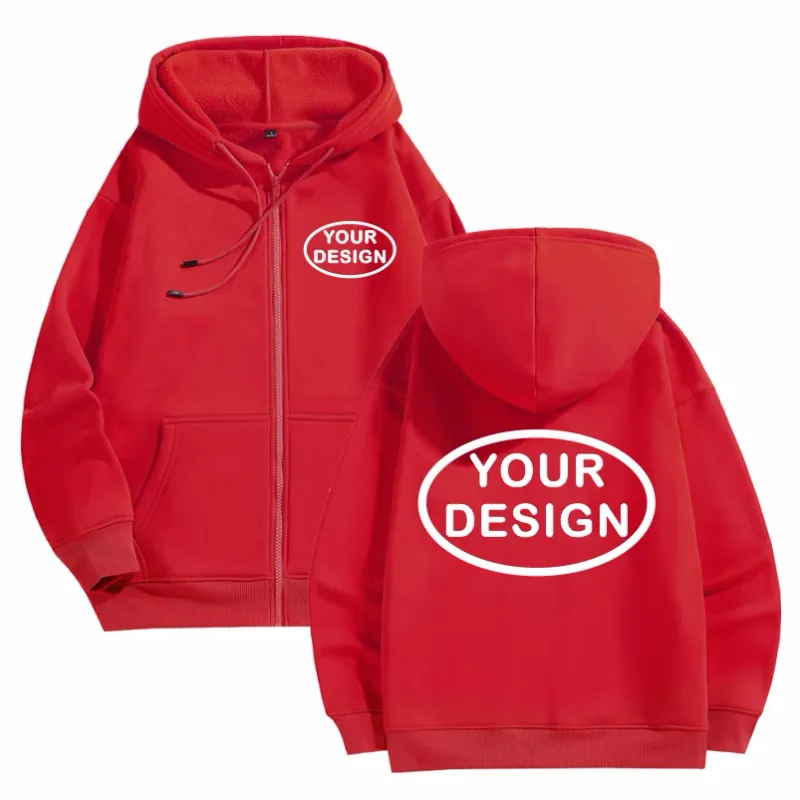 Customize Your Logo Zipper Sweatshirt For Men And Women Loose Casual Fashionable Long Sleeved Sportswear Personalized Embroidery — image 15