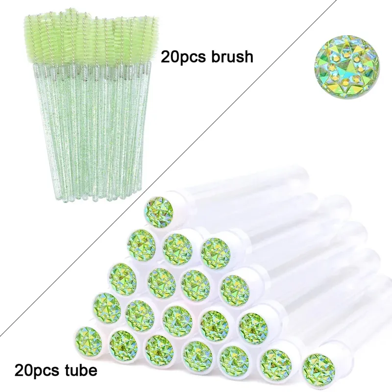 20Pcs Eyelash Brush Tubes With Crystal Lash Mascara Wands Eyebrow Comb Spoolies Container Lash Brush Applicators Makeup Tools — image 21