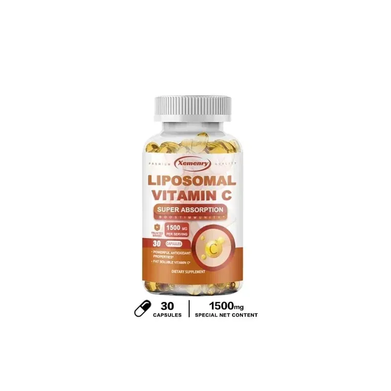 Liposomal Vitamin C Capsules - Powerful Antioxidant Promotes Collagen Production Skin Glow Supports Heart Immune Health
