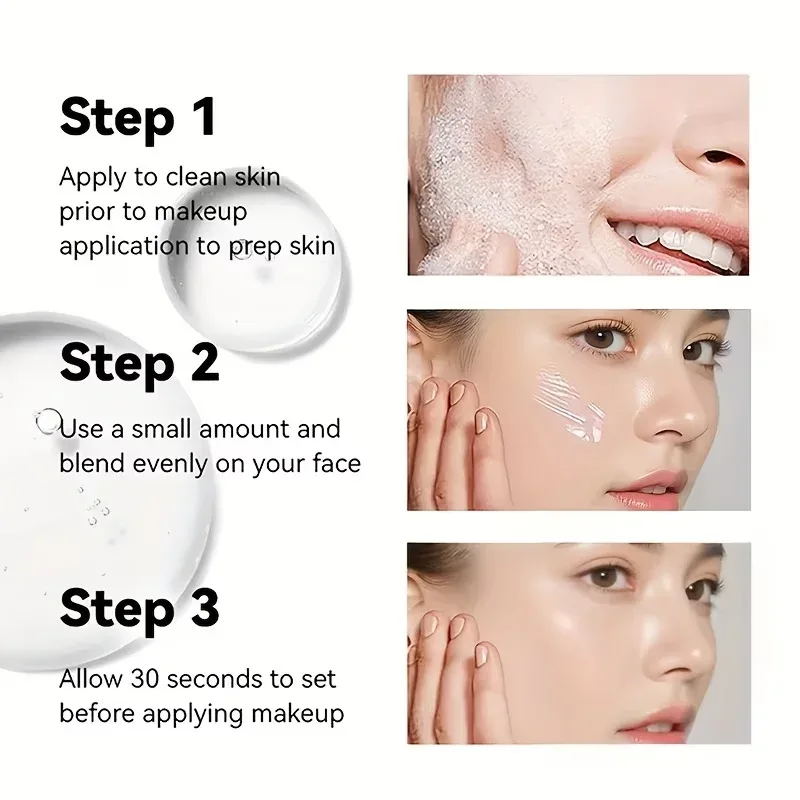 2pcs/Set :1pc Makeup Primer+1pc Puff Hydrating and Moisturizing Adheres Well To The Skin Long Lasting oil Control Travel Size — image 4