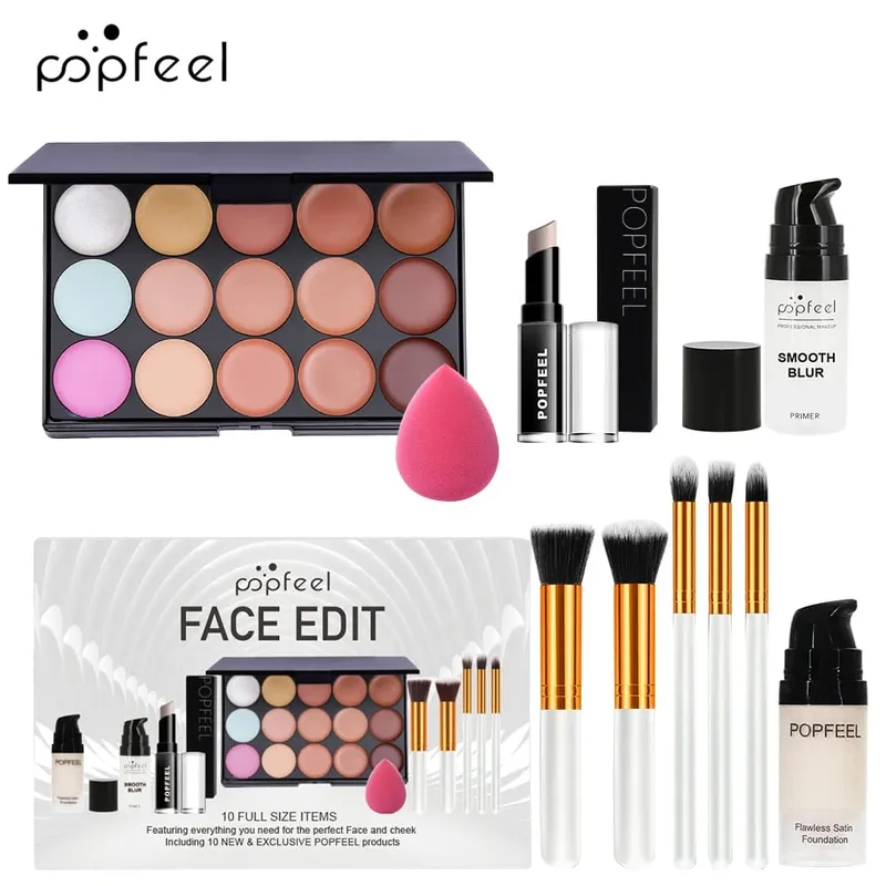 10-Piece Face Makeup Set - Beginner-Friendly Foundation Concealer & Brush Combo - Complete Face Makeup Kit for Flawless — image 2