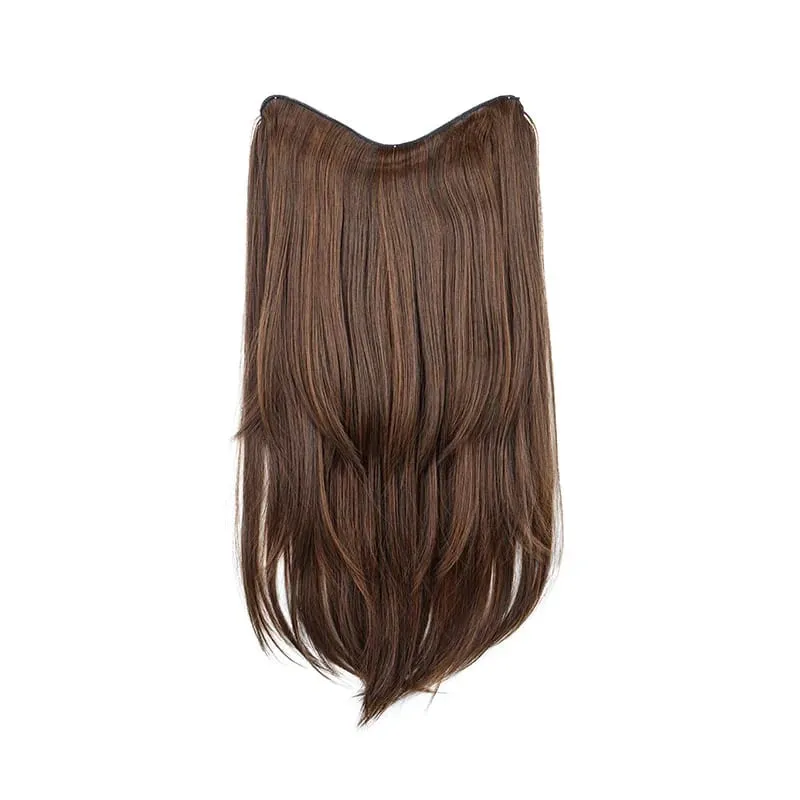 22Inch Synthetic Long Straight Layered Slightly Curly Hair Extension V-Shaped Fashion Hair Accessories for Women — image 10