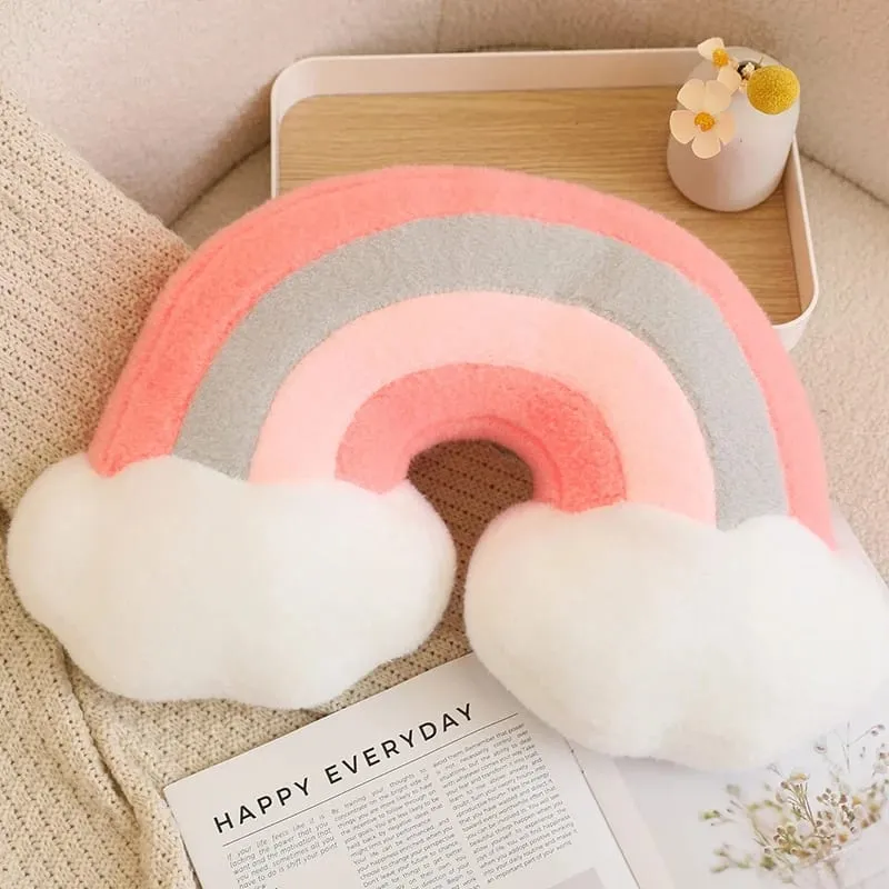 Hot sale Candy Rainbow Lucky Cloud Star Moon Plush Pillow Colorful Crown Memeor Pillow Cushion Sofa Home Decoration Throw Pillow