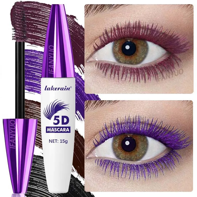 Red Wine Brown Eyelashes Mascara 5D Three-dimensional Eyelashes Curling Extension Non-smudge Waterproof Fast Dry Lsting Makeup — image 2