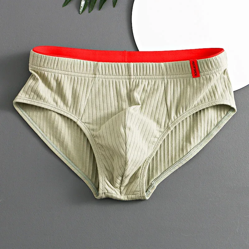 1/3 pièces hommes slips taille moyenne élastique doux respirant Anti-septique U convexe rayé couleur unie décontracté hommes caleçons sous-vêtements hommes — image 11