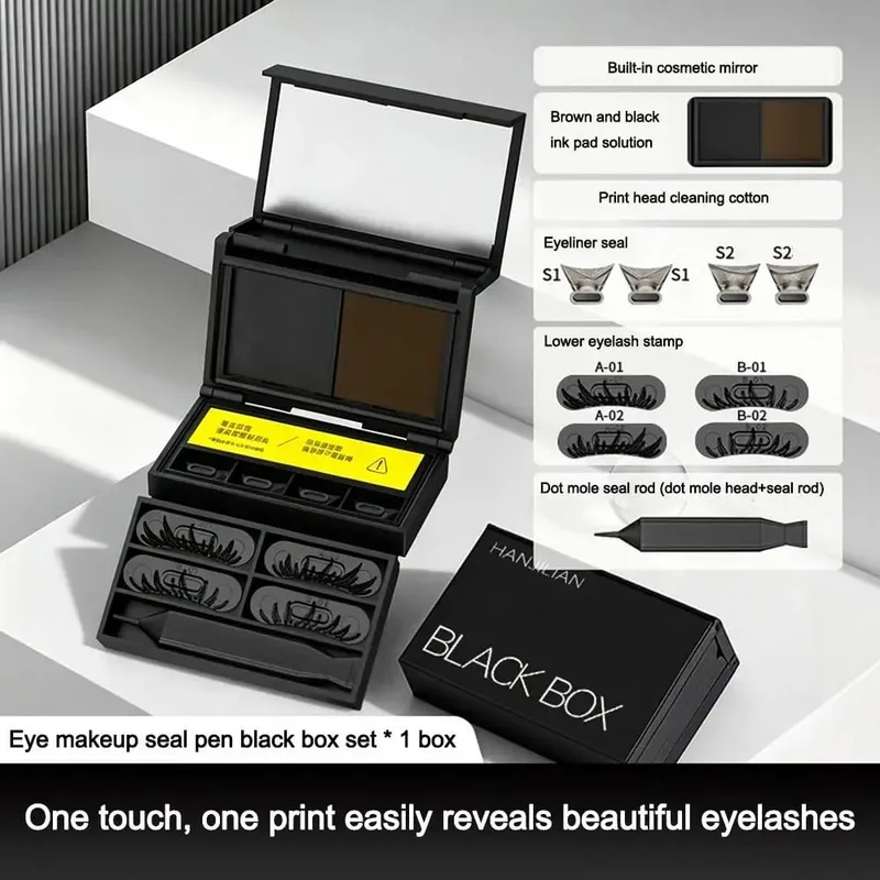 Waterproof Eye Makeup Stamping Pen Set Smudge Resistant Portable Lower Lash Stamp Ultra Fine Long Lasting Eyeliner Stamp Pen