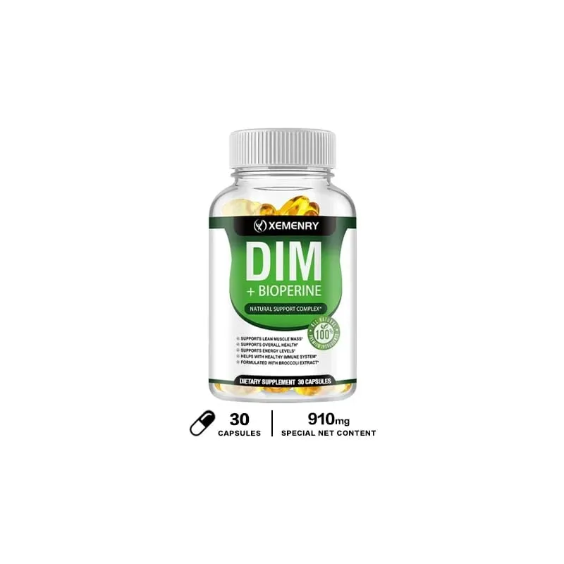 DIM Supplement - Contains Piperine To Promote Lean Muscle Mass and Support Digestive Health