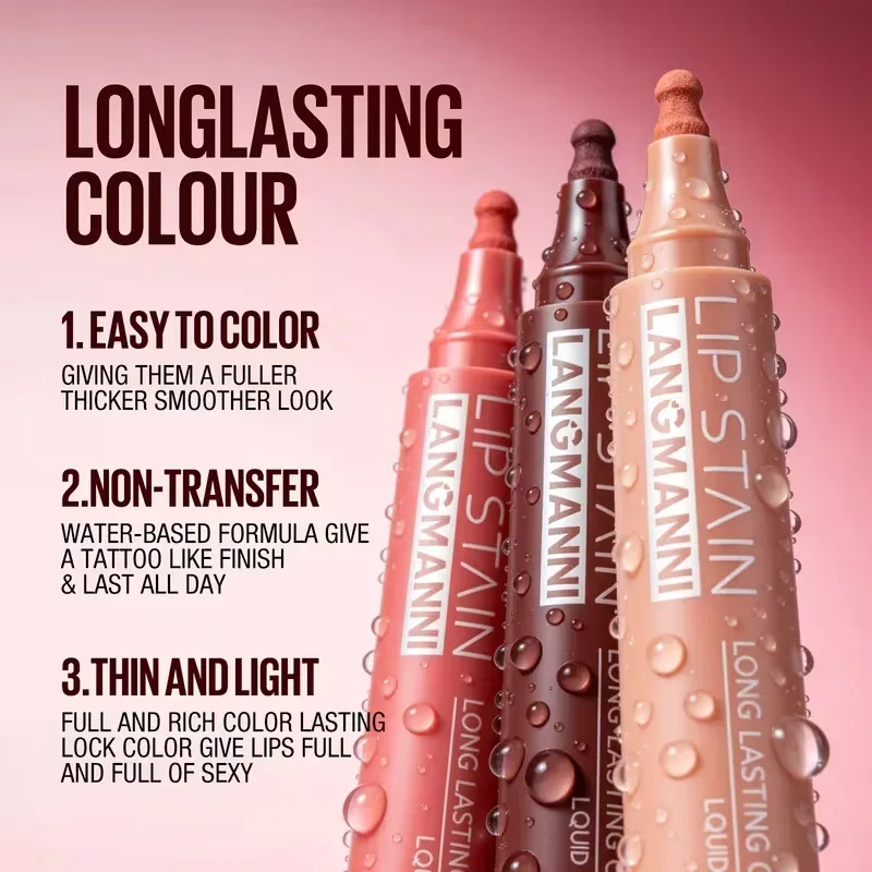 Lip Stain Flüssiger Lipliner-Markierungsstift, langlebig, wasserdicht, matt, hochpigmentiert, nacktes Lippenkontur-Make-up für Frauen — image 7