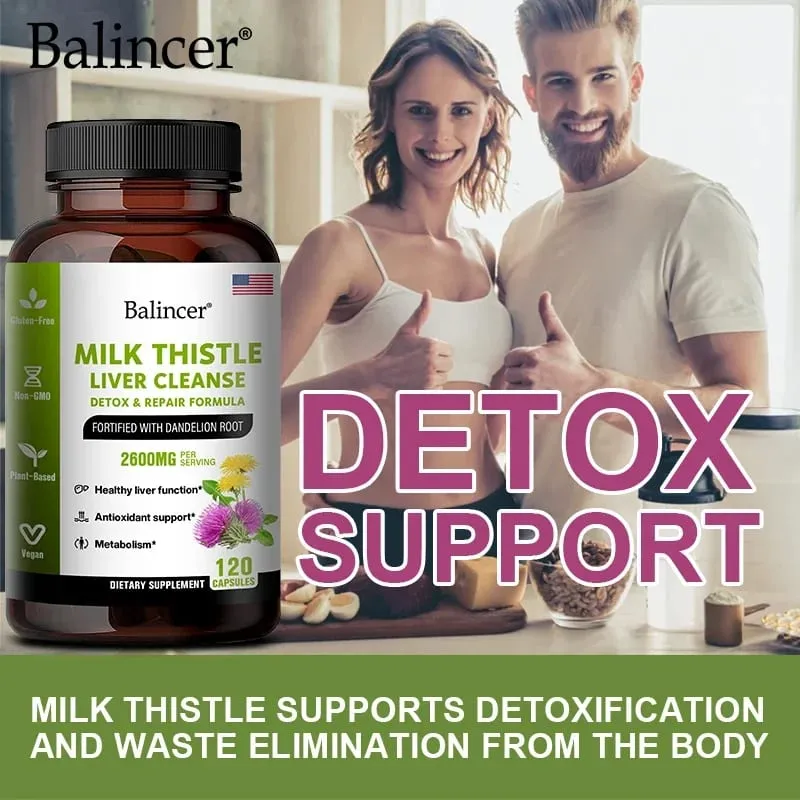Milk Thistle and Dandelion Root Extract Supplement for Liver Detoxification Repair and Nourishing Antioxidant — image 3