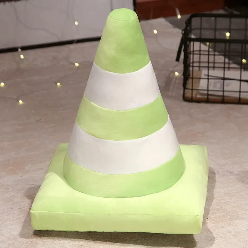 Plush Traffic Pillow Stuffed Car Tyre Roadblock Traffic Cone Signal Lamp STOP Transportation Sign Cushion Decor Plushie Men Gift