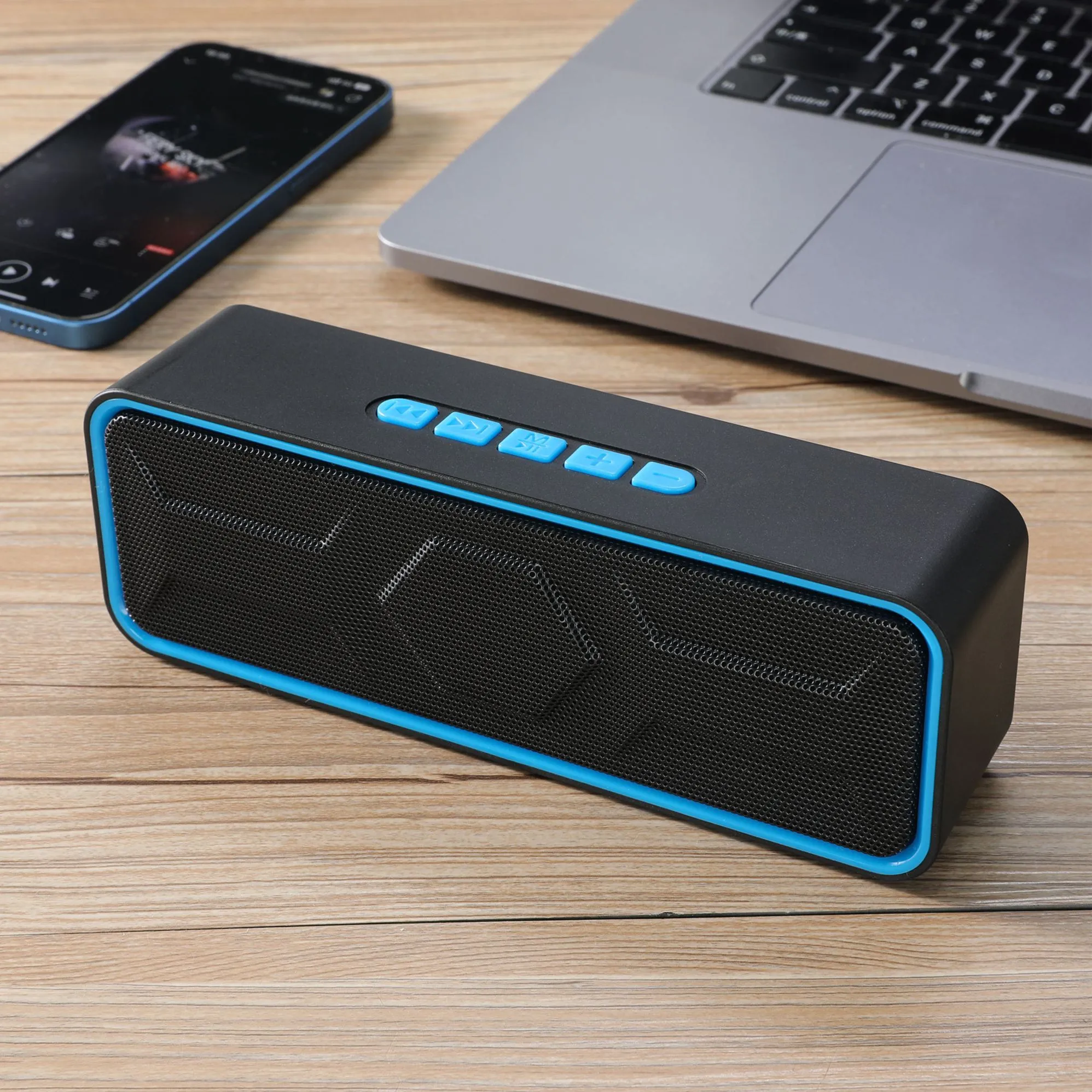 سمّاعات بلوتوث محمولة لاسلكية 10 وات سائق ثنائي ستيريو بصوت عالٍ TWS FM TF USB AUX حر اليدين BT 5.0 10H المنزل في الهواء الطلق — image 2