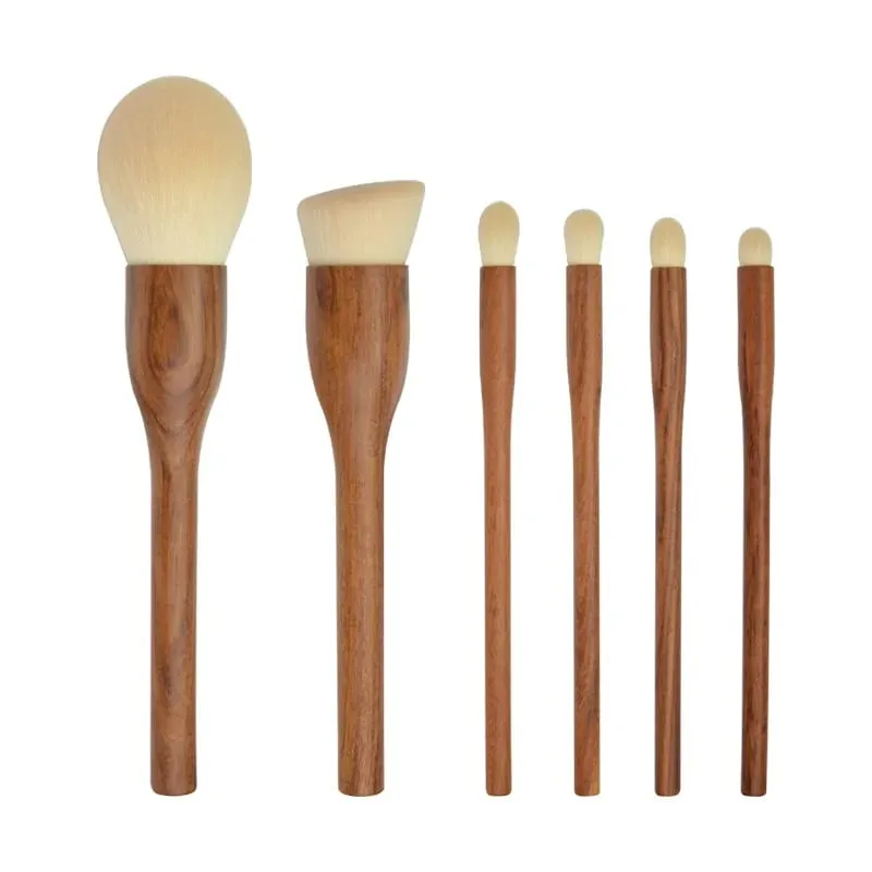 Sandalwood Handle Makeup Brushes Foundation Powder Highlighter Sculpting Eyeshadow Smudge Blender Detail Cosmetic Brush Tool
