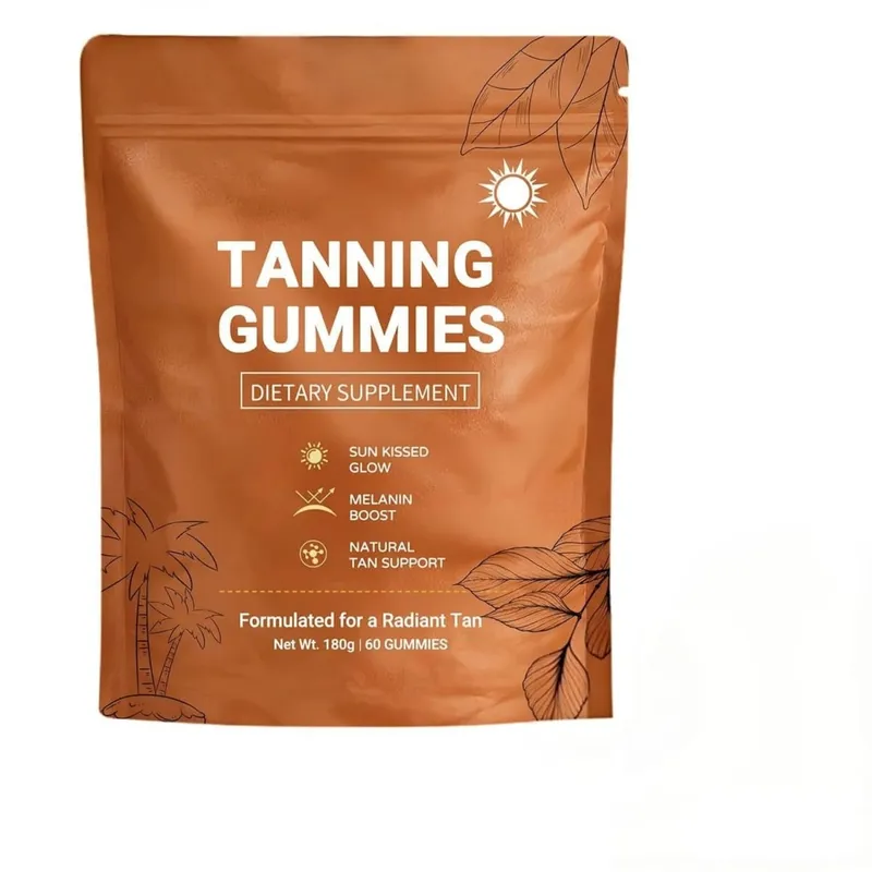 Gummies abbronzanti per donne Supporto abbronzante senza sole Supporto vegano senza zucchero Non OGM Astaxantina e licopene 60 conteggi