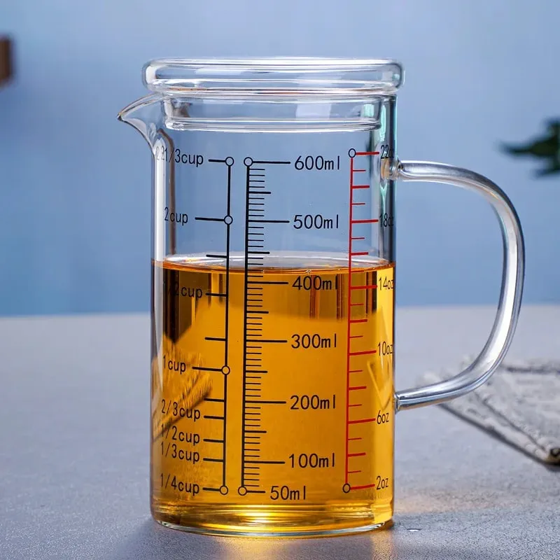 Mataas na Borosilicate Glass Measuring Cups Clear Glass Scale Cup With Handle V Shaped Spout Kitchen Glass Measuring Beaker — image 14