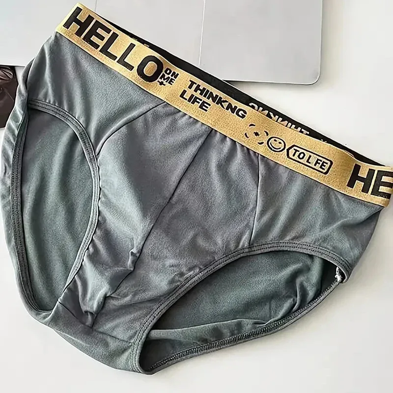 Random 5Pcs/set Men's Briefs Sexy Letter Waist Underwear Casual Comfortable Breathable Briefs Solid Color Underpants Men Panties — image 7