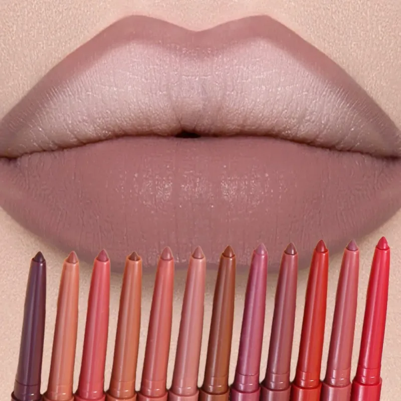 Multi Color Matte Lip Liner Crayon Velvet Waterproof Lip Pencil for Outline & Fill Lips Long Lasting Non Stick Lip Makeup