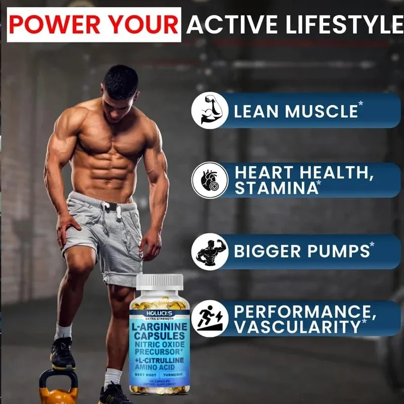 Premium L-Arginine Capsules with L-Citrulline & Turmeric Supports Muscle Pump Recovery & Overall Physical Performance — image 4