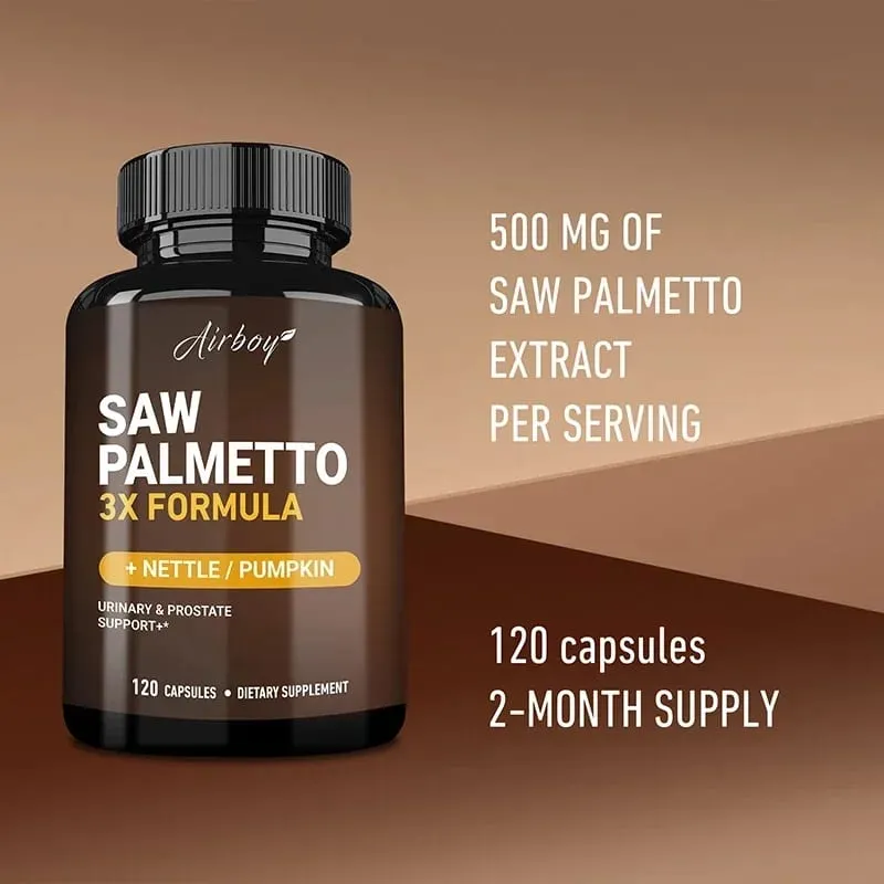 Saw Palmetto Capsules - with Stinging Nettle + Pumpkin Seed Supports Urinary and Prostate Health Improves Sleep Non-GMO — image 4