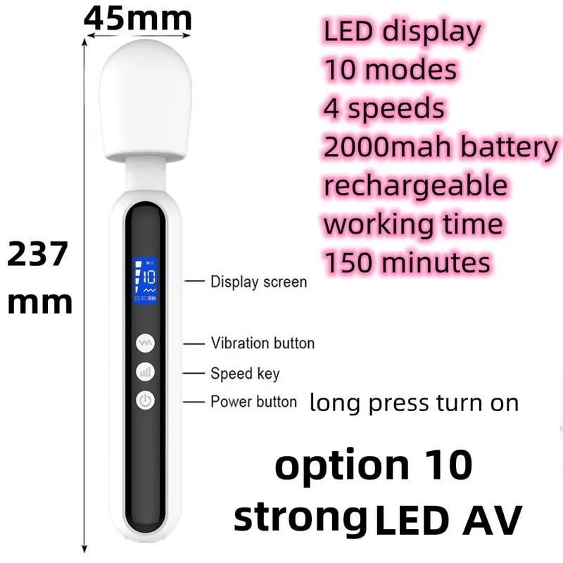 Body Massage Vagina Magic Wand Massager AV Vibrators Dildo Masturbator Product Clitoris Stimulator Adult Sex Toy Women Men Penis — image 14