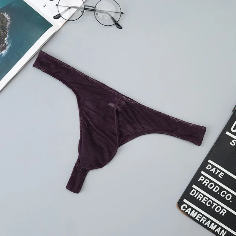 ผู้ชายลูกไม้ Jacquard G-String ชุดชั้นในสูงยืดขนาดใหญ่กระเป๋ากางเกงเซ็กซี่เกย์เร้าอารมณ์ T-back Underpants — image 16