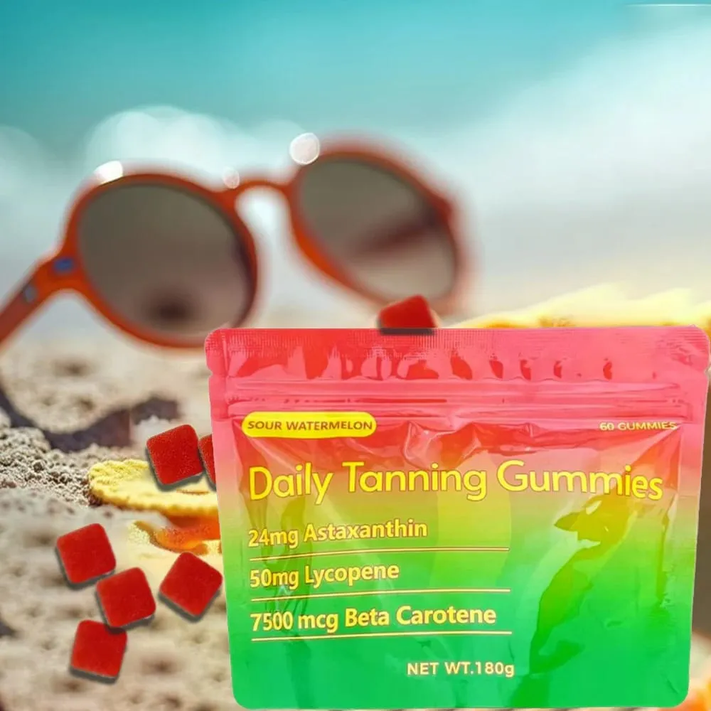 Gomme abbronzanti per donne e uomini | Integratore abbronzante Sun Tan con multivitaminici di astaxantina e licopene | Idratazione luminosa della pelle — image 2