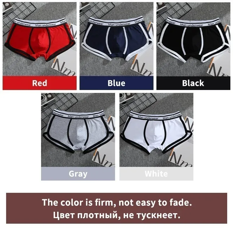 1/4pcs Men Underwear Boxers Cotton Panties Breathable Solid Boxershorts Male Mid Waist Underpants Trend Man Shorts Homme Shorts — image 15