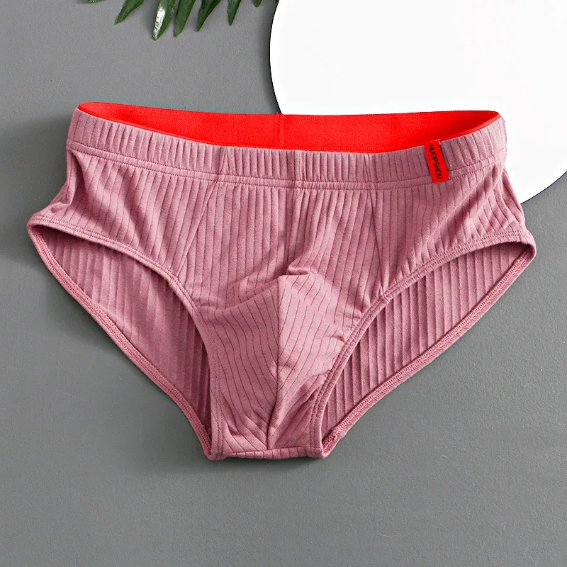 1/3 pièces hommes slips taille moyenne élastique doux respirant Anti-septique U convexe rayé couleur unie décontracté hommes caleçons sous-vêtements hommes — image 13