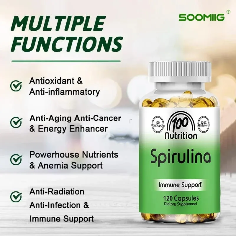 Organic Spirulina 2000 Mg Supplement - Helps Detoxification Immune System Cardiovascular Antioxidants B Vitamins — image 5