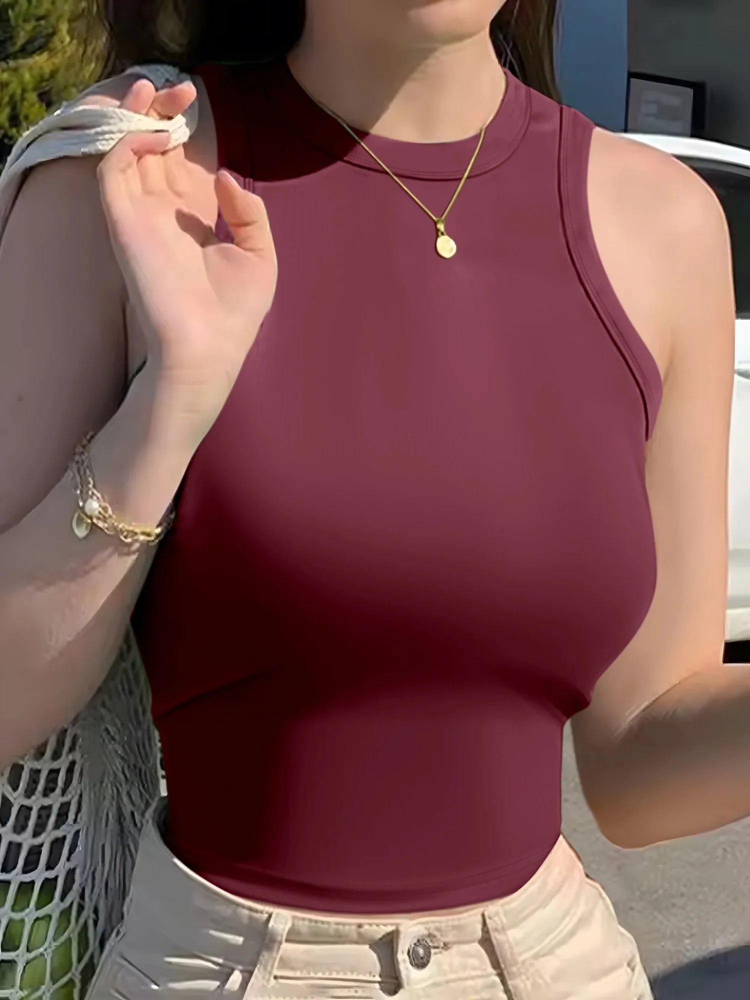Women's Sleeveless Solid-Color Camisole With Minimalist Aesthetics Suitable for Daily Commuting and Everyday Wear. A Touch of — image 6