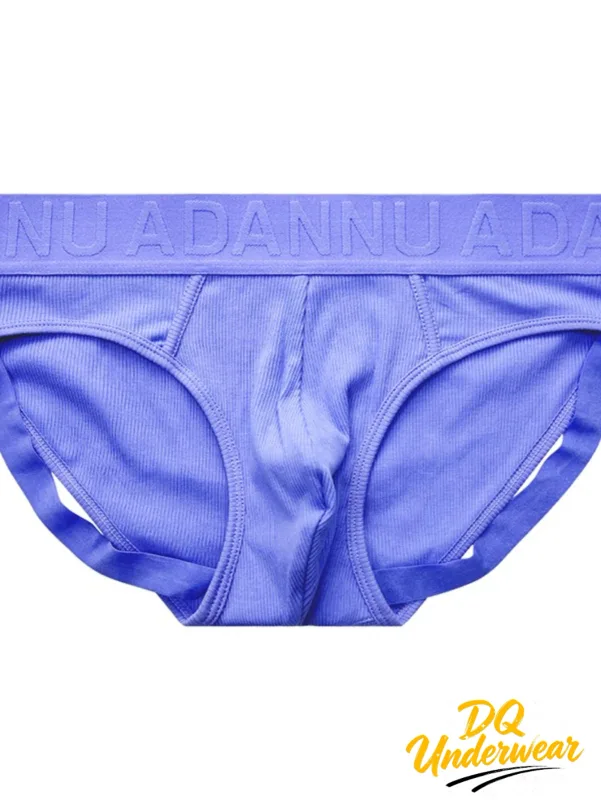 1PCS Seluar Lelaki Berusuk Warna Pejal ADANNU Logo Timbul Pinggang Anjal Keselesaan Regangan Seluar Dalam Bikini Harian AD759