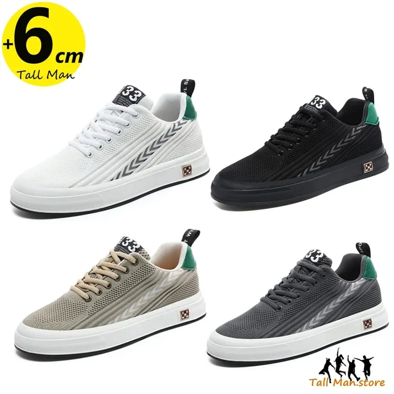 Lift Sneakers Men Booster Shoes Elevator Man Height Increase Insole 6cm Leisure Sports Plus Size 37-46 — image 1