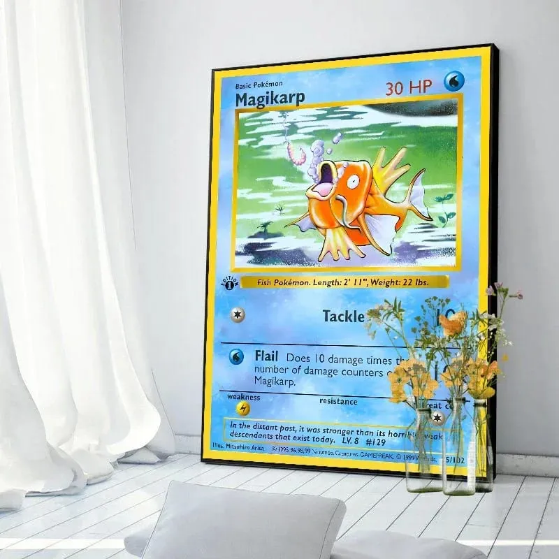 Pokemon Basis Set 1996 Jaar Engels Kaarten Shining Canvas Painting Poster Print Watercolor Wall Art Picture Home Decor Gifts — image 17
