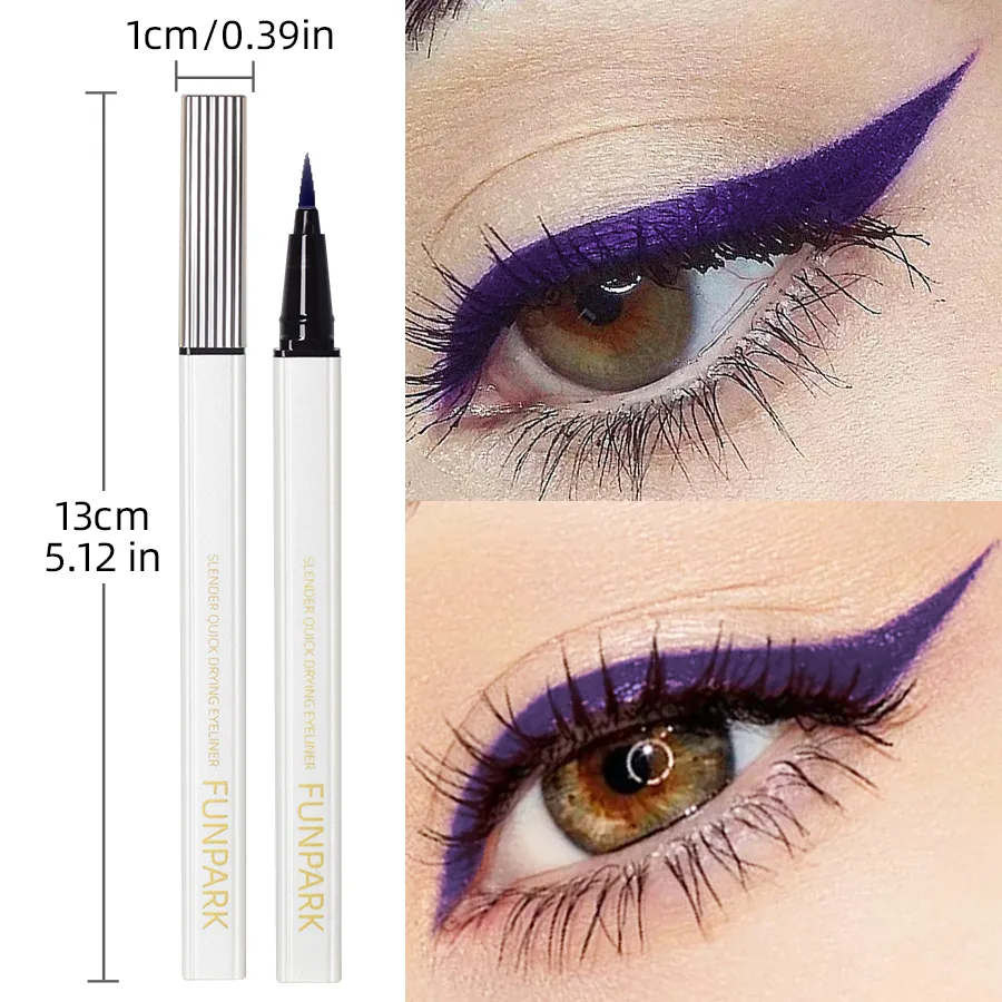1PC New Purple Fine Liquid Eyeliner Long Lasting Eye Pen Waterproof Quick-drying Korean Makeup Products Beauty Matte Eye Pen — image 5